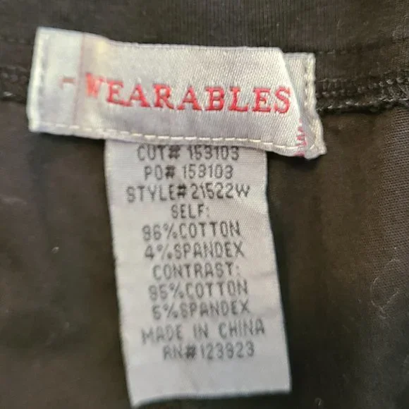 CORE WEARABLES XCVI IRIS cropped ruched black stretch cotton pants sz L - Picture 7 of 7